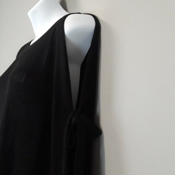 Zara Knit Womens Pullover Sweater Medium Black Cold Shoulder Asymmetric BOHO - Picture 4 of 7